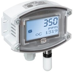 AFTM-CO2-AW LCD CO²/Temp/Fukt, 0–10 V/4–20 mA, multirran