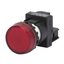 Röd, rund signallampa 230 V, BA9S-sockel, max 1 W, ingen lampa