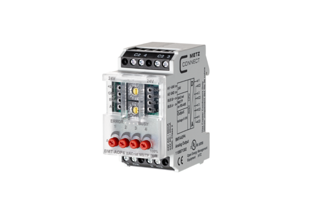 RIO, Bacnet MS/TP, 4xAu, 0-10 V DC Med Hand/Auto, 24VAC/DC, Skruvsanslut. 