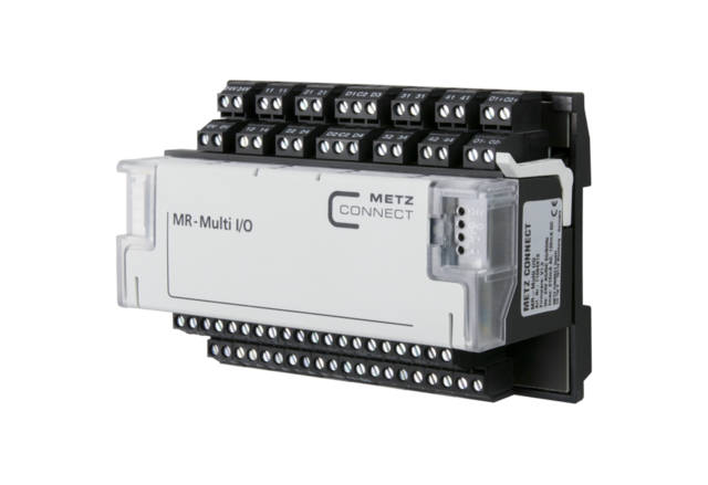 MR-Multi I/O Modbus RTU, RIO, 11DI 1S0, 6AIohm, 6AI10V, 1AI20mA, 4DURelä 