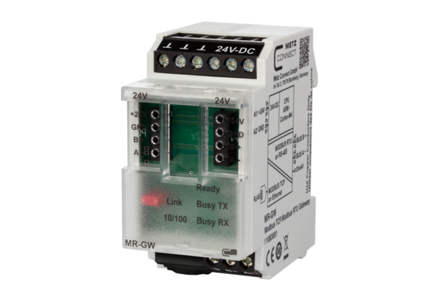 MR-GW, Modbus RTU/Modbus TCP Gateway 24VDC, Skruvanslut., Inbyggd Webserver 