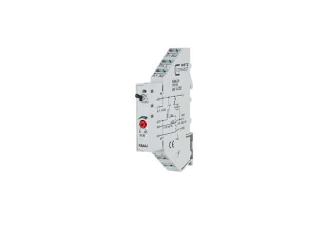 KMAi-F8, Analog Hand/Auto modul DIN, LED, återföring , 24VAC/DC 0-20mA 