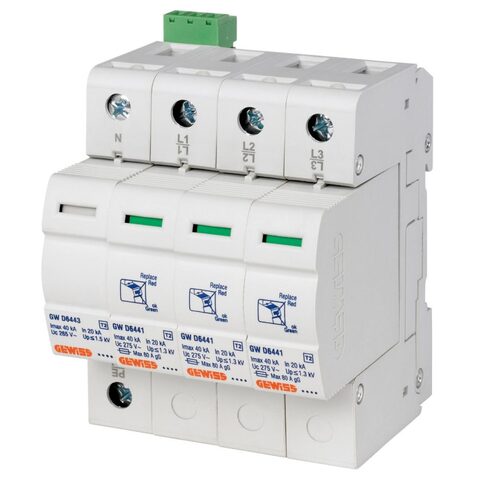 Överspänningsskydd typ 2 med AUX LST - SPD 3P+N 40KA