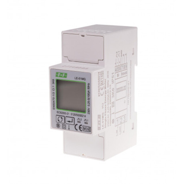 Enfas 230V dubbelriktad kWh-mätare RS485 Modbus 100A 2 moduler 