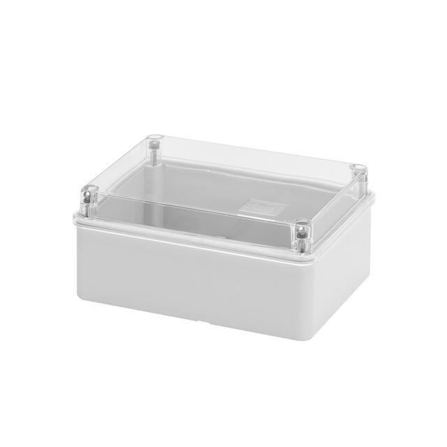 Kopplingslåda transparent skruvlock 150x110x70,Max hål 29mm, IP56 