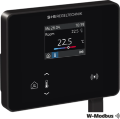 RYM 1442C-RH-WMOD LCD Rumsreg, Temp, fukt, W-Modbus SVART