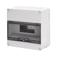 Normkapsling med transparent d&#246;rr 250x250x135, 12 Moduler, IP55, Gr&#229;