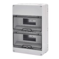 Normkapsling med transparent d&#246;rr 250x375x135 24 (12X2) Moduler, IP55, Gr&#229;