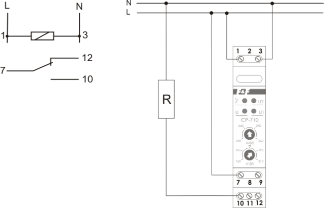 Enfas, Un=150–350V, I=16A, 1 modul Med spärrfunktion 