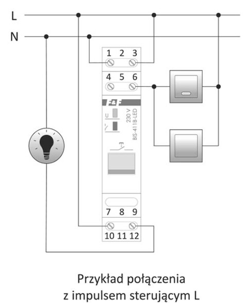 På/av, Un=230V eller 24V AC/DC, I=16A Kont 1NO/NC, skruv, 1 modul med knapp 