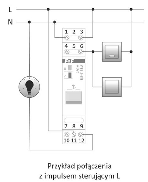 På/av, Un=230V eller 24V AC/DC, I=16A Kont 1NO/NC, skruv, 1 modul med knapp 