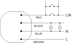 Med tidur, Un=230V, I=10A Kont. 1NO, för infällning i appdosa Ø60 