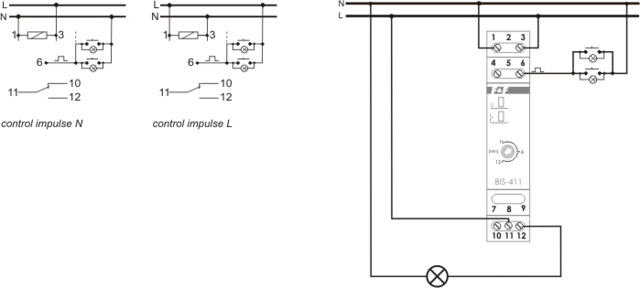 Med tidur, Un=230V eller 24V AC/DC I=16A, skruvanslutning, 1 modul 