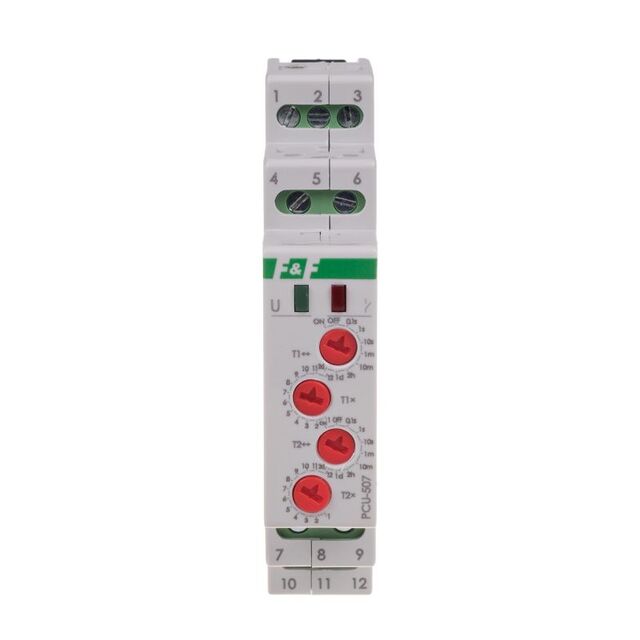 Kompakt styrmodul Multifunktion T1&T2, 2x8A, 1 mod 