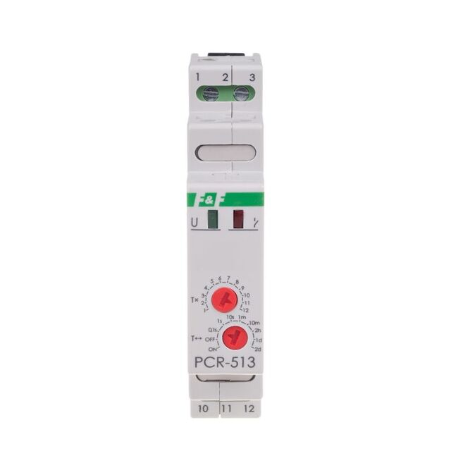 Relämodul, standard Fördröjd tillslag, 230V, 10A, 1 mod 