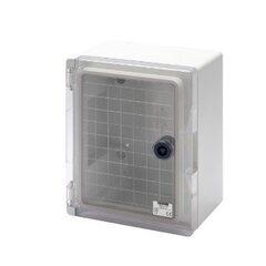 Vattent&#228;tt sk&#229;p, IP55 med transp d&#246;rr 200x254x135
