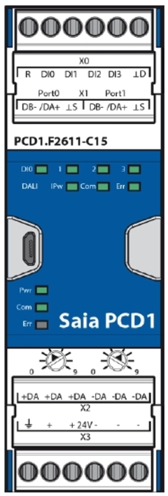 PCD1.F2611-C15 - E-Line Programmerbar 4 Digitala Ing&#229;ngar, DALI kommunikation