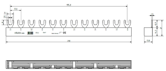 F&#246;rdelningsskena 2P 10mm&#178; 12 moduler L1+N+L2+N+L3+N PSA/RCBO Gaffel