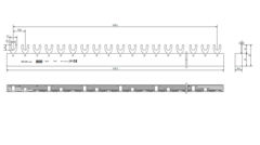 Fördelningsskena 3P 10mm² 24 moduler L1+L2+L3 510.324.101
