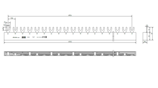 Fördelningsskena 3P 10mm² 24 moduler L1+L2+L3 510.324.101