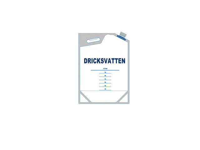 Vattenpåse 10L, (200st pr. krt) "Dricksvatten" 