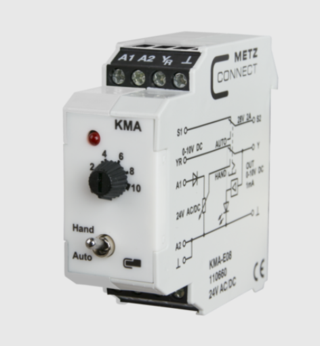 KMA-E08 Manuell börvärdesinst. 0–10 V Välj hand/auto med återkoppling 